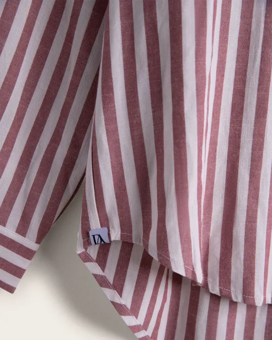 Camisa Manga Larga Don Algodón Venice Rosa | Rayas Verticales 2