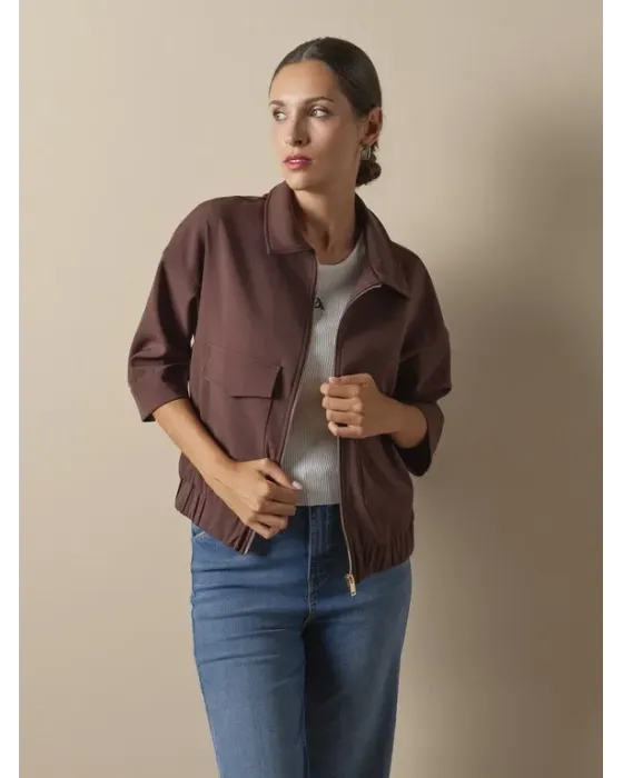 Bomber Don Algodón Satinada Marrón | Chaqueta Entretiempo