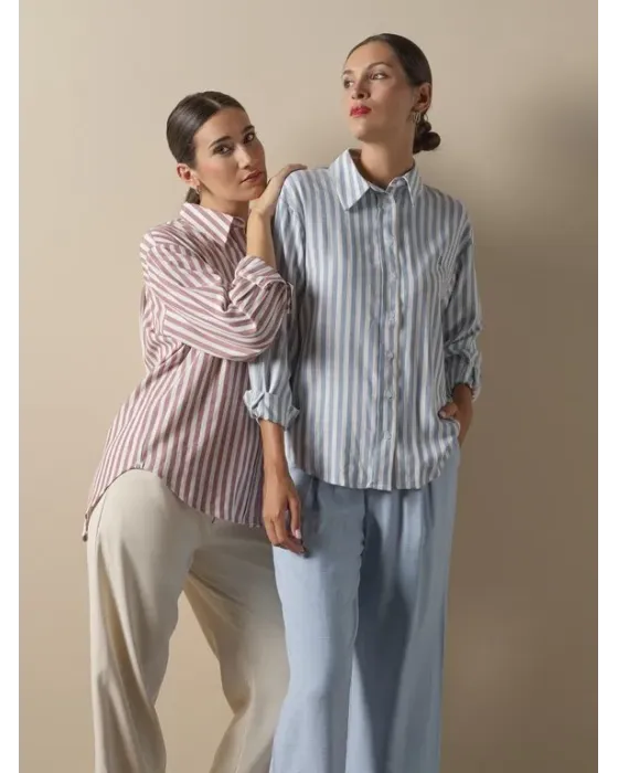 Camisa Manga Larga Don Algodón Venice Azul | Rayas 2