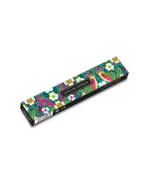 Abanico Catalina Estrada Flor de Cera | Madera Ilustrada