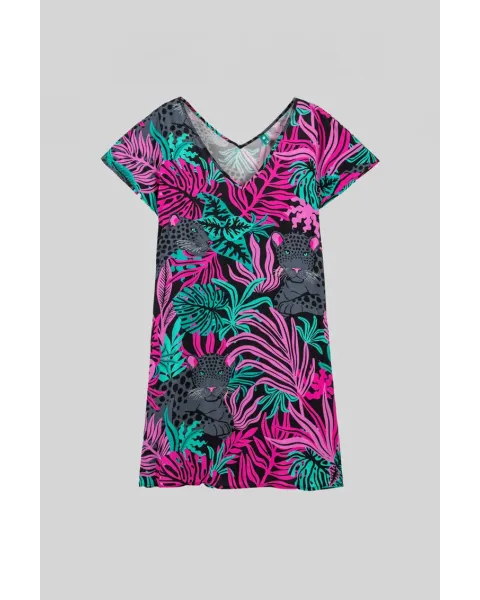 Vestido corto Nocturna Lolina | Hojas y Panteras