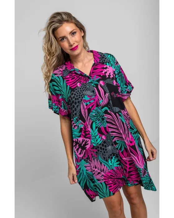 Camisero corto Nocturna Lolina | Vestido Oversize Panteras