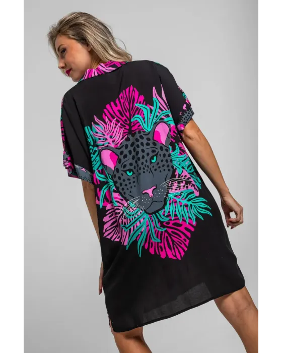 Camisero corto Nocturna Lolina | Vestido Oversize Panteras