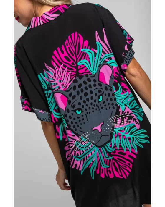 Camisero corto Nocturna Lolina | Vestido Oversize Panteras
