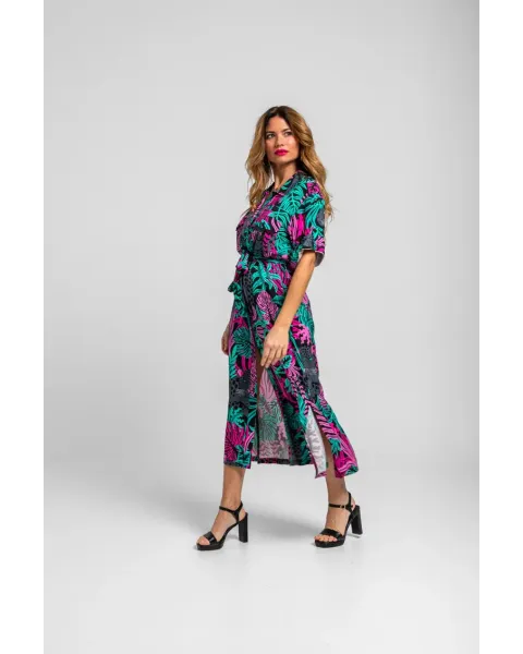 Camisero safari Nocturna Lolina | Vestido Midi Panteras