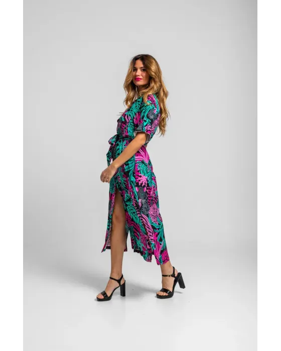 Camisero safari Nocturna Lolina | Vestido Midi Panteras