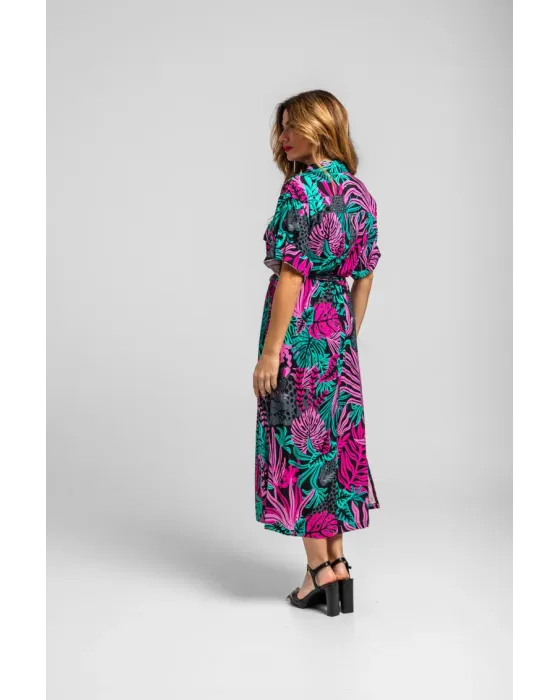 Camisero safari Nocturna Lolina | Vestido Midi Panteras