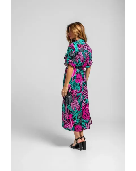 Camisero safari Nocturna Lolina | Vestido Midi Panteras