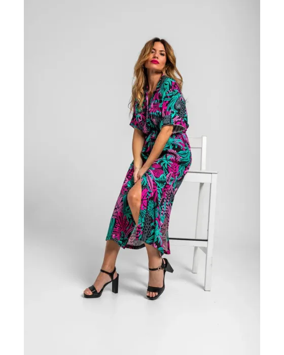 Camisero safari Nocturna Lolina | Vestido Midi Panteras