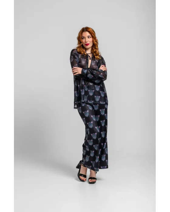 Pantalón flare Nocturna Lolina | Pantalón Campana Panteras