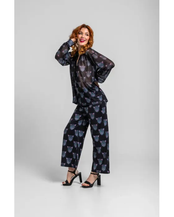 Pantalón flare Nocturna Lolina | Pantalón Campana Panteras
