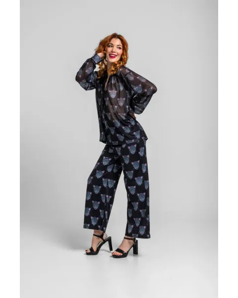 Pantalón flare Nocturna Lolina | Pantalón Campana Panteras