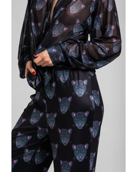 Pantalón flare Nocturna Lolina | Pantalón Campana Panteras