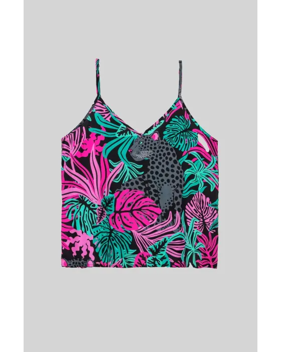 Blusa lencera Nocturna Lolina | Top Tirantes Panteras