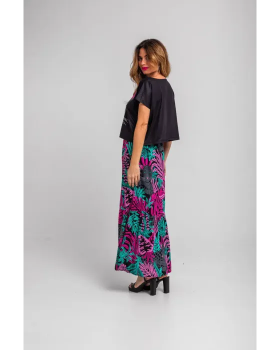 Camiseta Nocturna Lolina | Top Crop Oversize Panteras