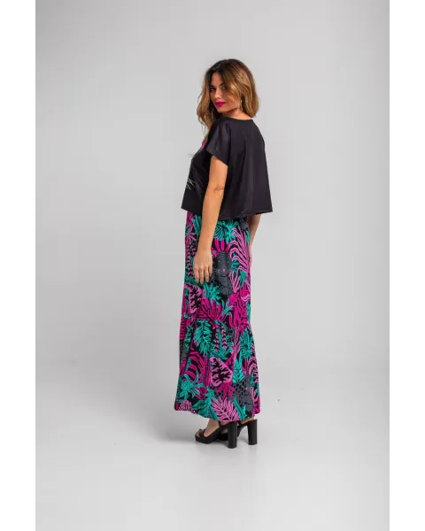 Camiseta Nocturna Lolina | Top Crop Oversize Panteras