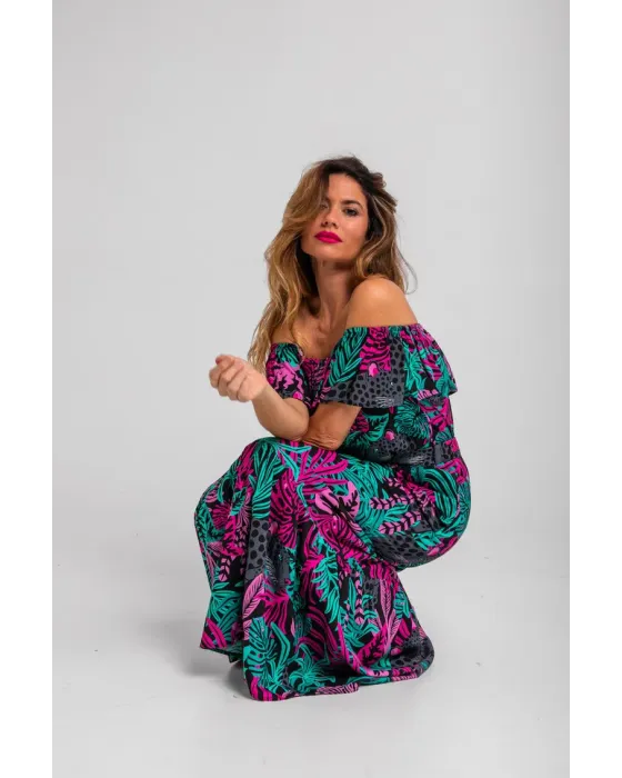 Falda volante Nocturna Lolina | Falda Larga Panteras