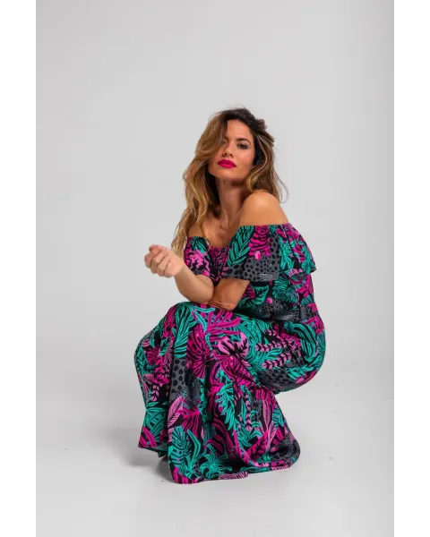 Falda volante Nocturna Lolina | Falda Larga Panteras