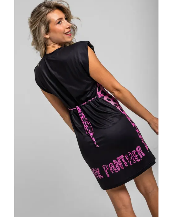 Vestido Pink Panther Lolina | Negro Elástico con Hombreras