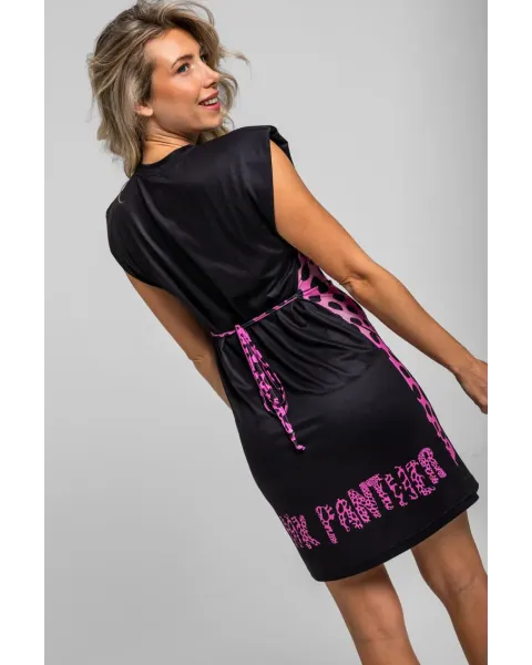 Vestido Pink Panther Lolina | Negro Elástico con Hombreras