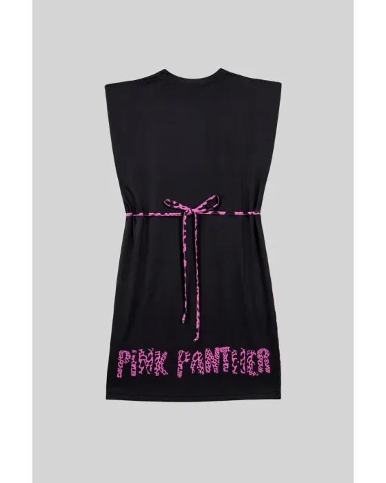 Vestido Pink Panther Lolina | Negro Elástico con Hombreras