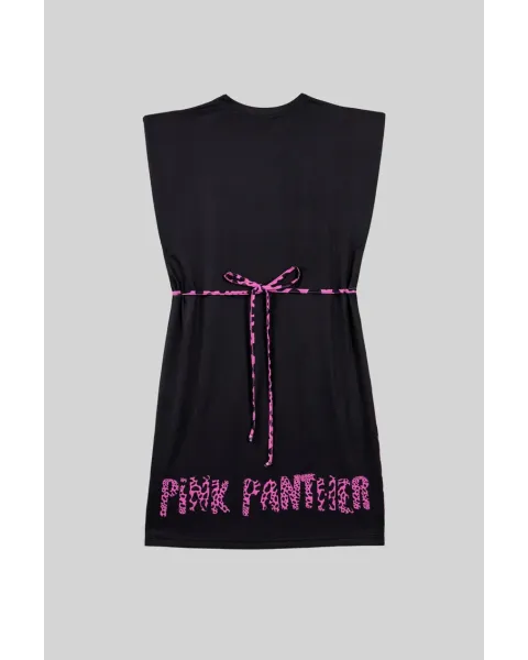 Vestido Pink Panther Lolina | Negro Elástico con Hombreras