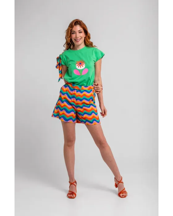 Short sastre Échate flores Lolina | Ondas Multicolor