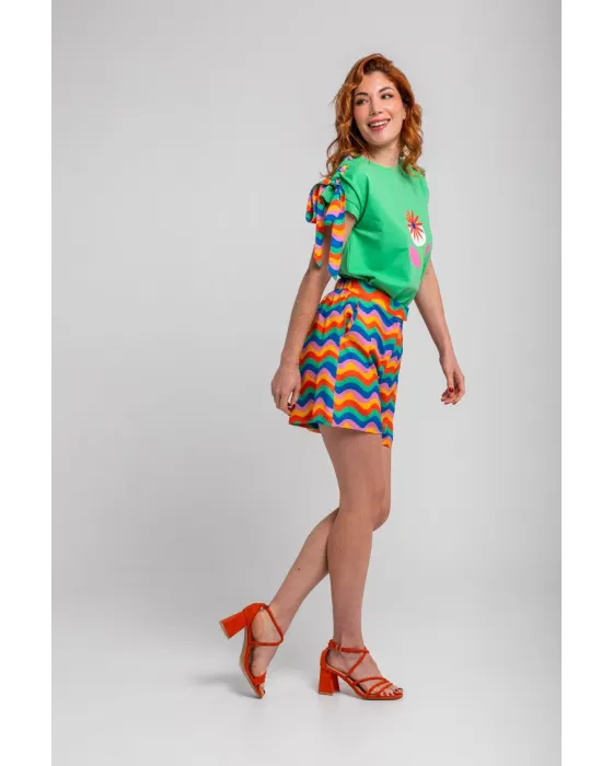 Short sastre Échate flores Lolina | Ondas Multicolor