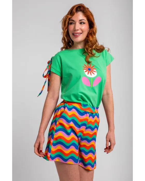 Short sastre Échate flores Lolina | Ondas Multicolor