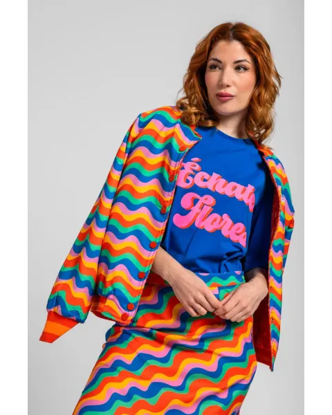 Camiseta Échate flores Lolina | Unisex Azul Texto