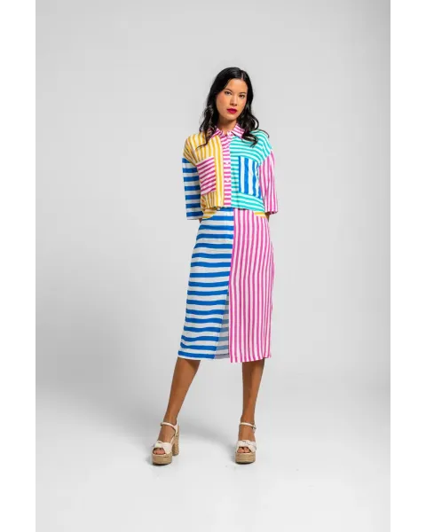 Falda Midi Dolce vita Lolina | Rayas Combinadas
