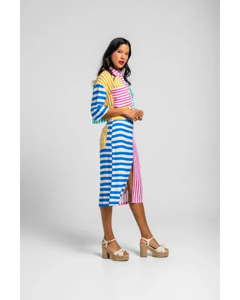Falda Midi Dolce vita Lolina | Rayas Combinadas