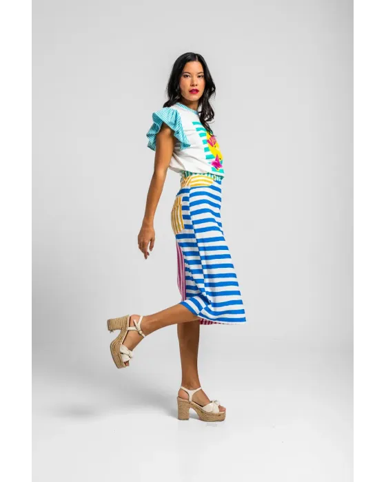 Falda Midi Dolce vita Lolina | Rayas Combinadas