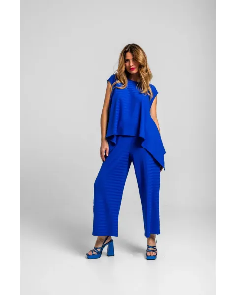 Blusa asimétrica OUT OFF CANON Lolina | Azul Picos laterales