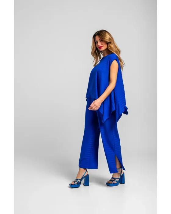 Blusa asimétrica OUT OFF CANON Lolina | Azul Picos laterales