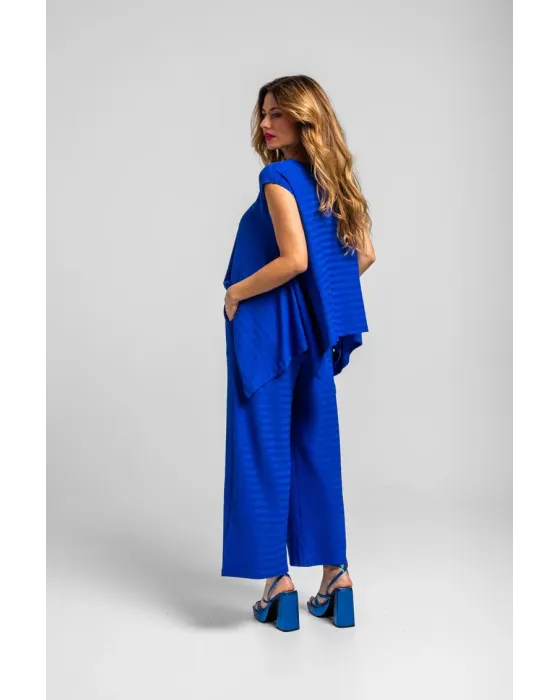 Blusa asimétrica OUT OFF CANON Lolina | Azul Picos laterales