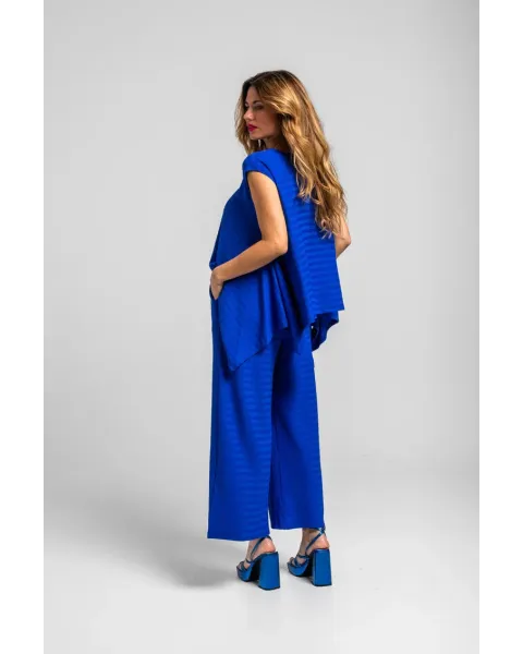 Blusa asimétrica OUT OFF CANON Lolina | Azul Picos laterales