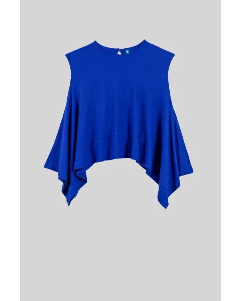 Blusa asimétrica OUT OFF CANON Lolina | Azul Picos laterales