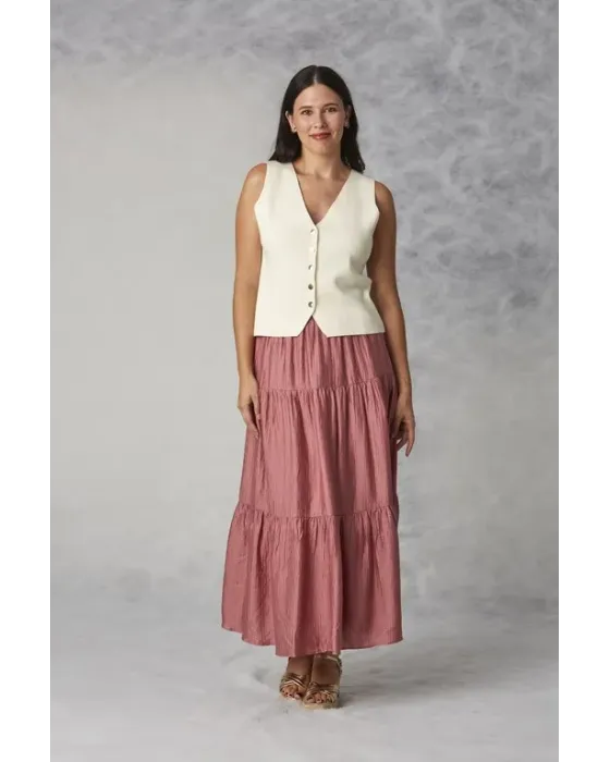 Falda Amichi Fucsia | Maxi Skirt Bohemia Volantes