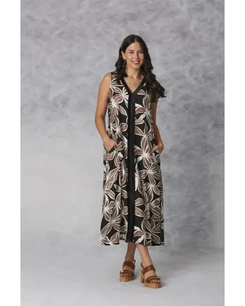 Vestido Largo Amichi estampado floral | Midi Terciopelo Boho-Chic