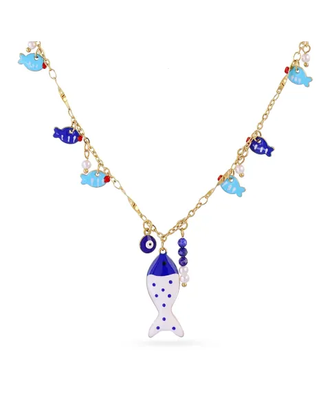 Collar Anartxy Mati Asya | Perlas, Cristal y Esmalte Color