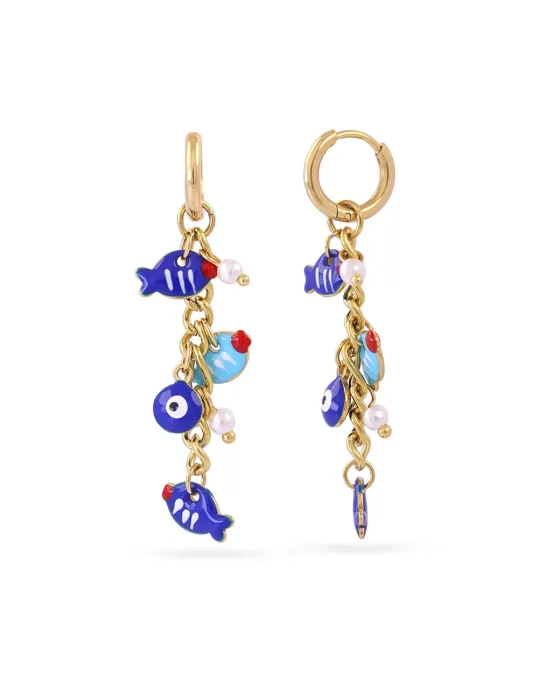 Pendientes Aros Anartxy Mati Elif | Perlas y Esmalte Color