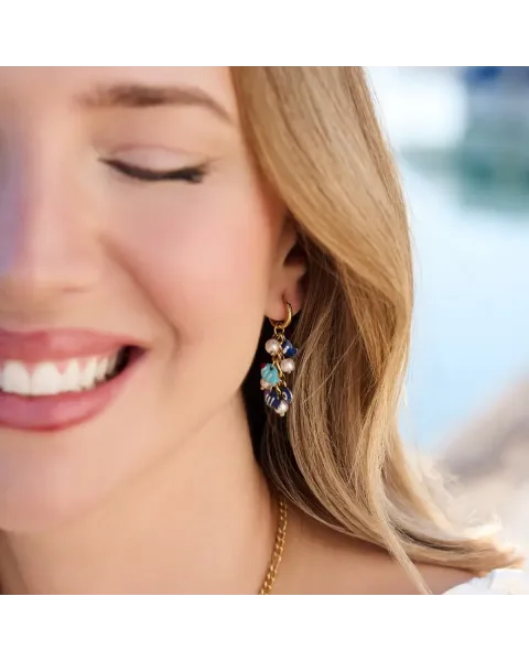 Pendientes Aros Anartxy Mati Elif | Perlas y Esmalte Color