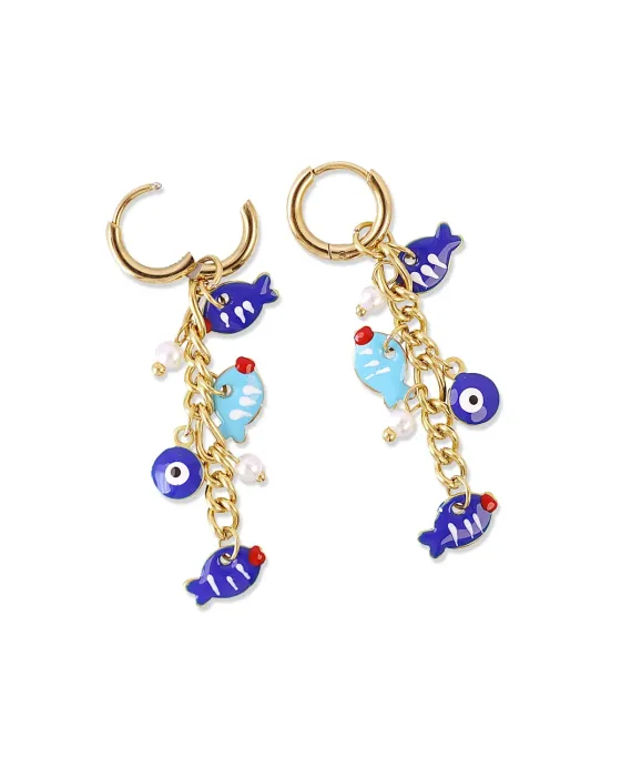 Pendientes Aros Anartxy Mati Elif | Perlas y Esmalte Color