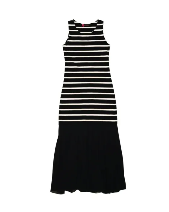 Vestido Lolitas&L Negro Rayas con Falda de Gasa | Moda Mujer