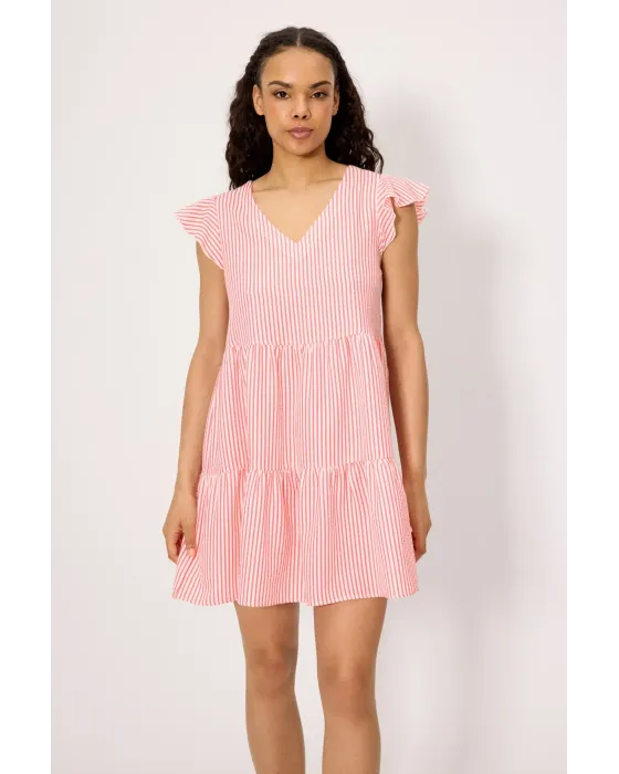 Vestido Corto Paneles Rosa Ysabel Mora | Bambula Rayas