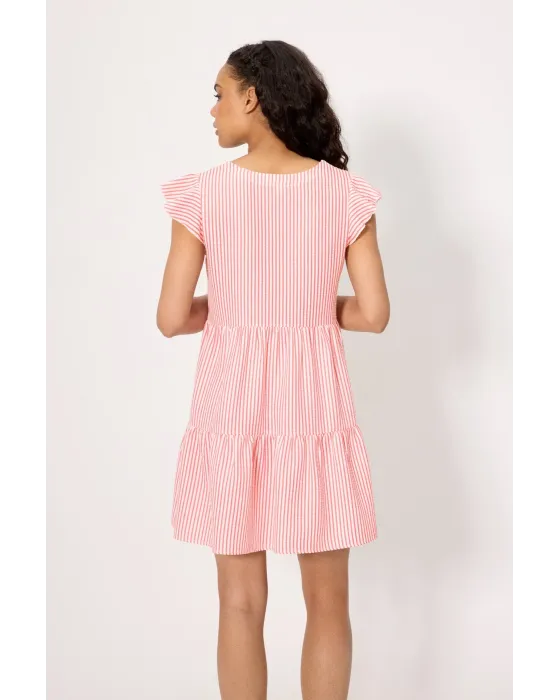 Vestido Corto Paneles Rosa Ysabel Mora | Bambula Rayas 2