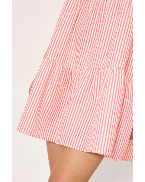 Vestido Corto Paneles Rosa Ysabel Mora | Bambula Rayas