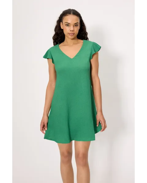 Vestido Corto Tropical Green Ysabel Mora | Detalles en Manga