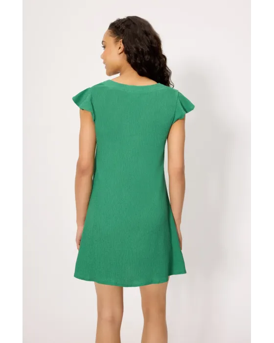 Vestido Corto Tropical Green Ysabel Mora | Detalles en Manga